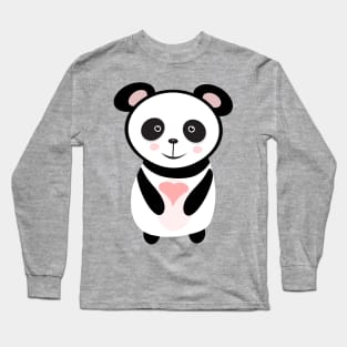 Panda holding love heart Long Sleeve T-Shirt